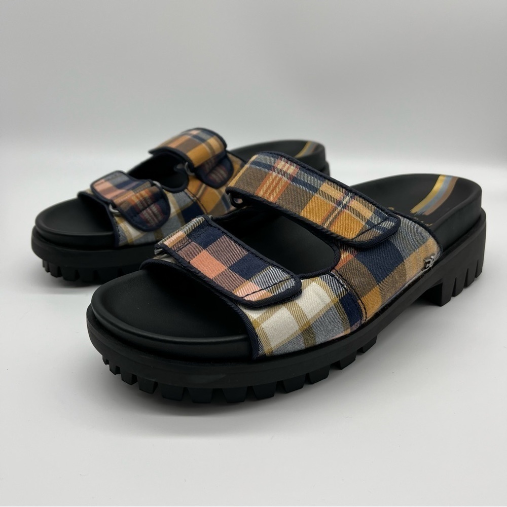 SAM EDELMAN Eliana Lug Sole Slide Plaid Sandals 8